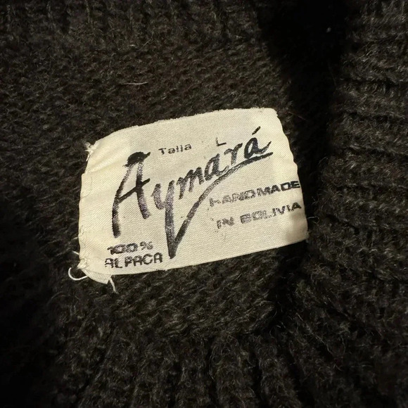 Aymara 100% Alpaca Vintage Handmade Crew Neck Sweater - Picture 5 of 7